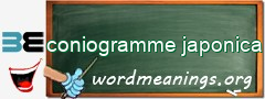 WordMeaning blackboard for coniogramme japonica